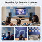 UNECHO 12 Pack 12" X 12" X 0.4" Acoustic Panels for Wall Sound Absorbing,Square Self-Adhesive Sound Panels, High Density Suitable for Multiple Scenarios(Light Sky Blue)