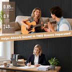 TO-TH Wood-Look Acoustic Wall Panels, 10 Pack 47.2” x 23.6” Sound Panels, Decorative Wood Panels for Wall Sound Dampening Panels for Home, Office, Basement, Smoky with Mitered Edges