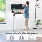 VIVO Electric 43 x 24 in Rustic Standing Desk, Memory Height Adjustment, 1B Series, Holds 220 lbs, One-Piece Vintage Brown Top, Gray Frame, DESK-KIT-1G4N