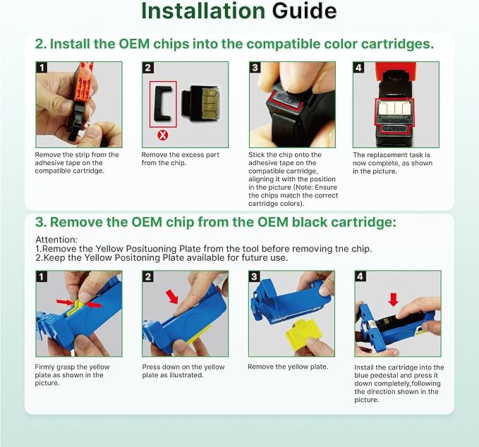 923 Ink Cartridges Combo Pack Without Chip High Yield Compatible for HP 923 Ink Cartridges 923XL Work for OfficeJet Pro 8130e 8135e 8139e 8138e 8120e 8122e 8124e (4 Pack, Black Cyan Magenta Yellow)