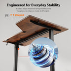 Agilestic Electric Standing Desk, L-Shaped 55 Inches Height Adjustable Desk, Sit and Stand up for Work Office Home, Ergonomic Rising Computer Table for Home Office with Splice Board, Rustic Brown