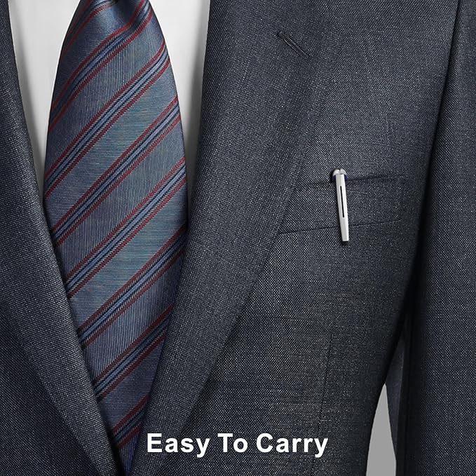 Cambond Ballpoint Pens Black Ink - Metal Pen Office Professional Pens for Gift Business Men Police Flight Attendants 1.0 mm Medium Point, 3 Pens with 3 Extra Refills (Blue)