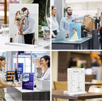 6 Pack Acrylic Sign Holder 8.5 x 11, Double-Sided Clear Sign Holder Plastic Stands for Display, T Shape Acrylic Table Sign Stands for Office Store Restaurants Wedding Party Decoration