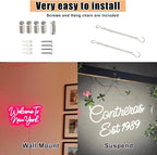 Custom Neon Sign - Plug/Battery Operated Personalized Neon Name Logo Lights for Kids Girls Room Bedroom, Hanging Lighted LED Sign Customizable for Wedding Party, Bar Office Business Wall Decor, Gift