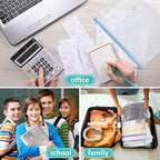 YOPCDJ 12pcs Mesh Zipper Pouch Bags, A4 Puzzle Bag (12 Colors, 12 Packs) for Organizing, Classroom Must Have Storage Bag, File Bags for School, Board Games and Office Supplies