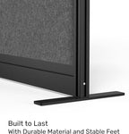 Workflow Modular Wall | Room Divider with Whiteboard, Sound-Dampening, & Frosted Acrylic Panels | Expandable Office Partition for Privacy & Productivity (53" x 70")