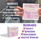 Redirect for Women Cards – Turn Automatic Negative Thinking (Ants) to Positive Affirmations to Improve Healing, Self-Esteem & Decrease Depression, Anxiety, Stop Intrusive Thoughts