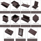 RitPin Desk Set, 11-Piece All-in-One – Executive Desk Accessories & Office Supplies, Leather Desk Organizer with Desk Pad & Blotter, 2-Tier Letter Tray, Luxury Office Desk Decor & Boss Gifts (Brown)