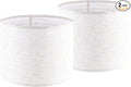 Oatmeal linen Textured Lamp Shades Set of 2 Medium Drum Lampshade 14``Top x 14``Bottom x 11``High(Spider) Farmhouse Lampshade for Table Lamp & Bedside Lamp - Replacement Lampshade