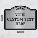 Custom Decorative Sign, Personalized Metal Sign for Business, Driveway, Home, Airbnb, Office Door Plaque, Brushed Nickel Sign, 18x24 Inches, ACM, Fade Resistant, Made in USA by Sigo Signs