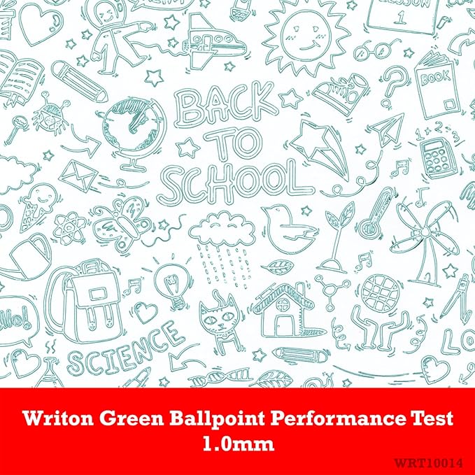 Writon Retractable Ballpoint Pens, Comfort Grip, 1.0mm Medium Point, Green Ink, 24 Pack