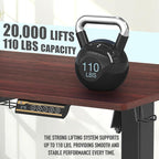SHW 55 x 28 Inches Electric Height Adjustable Standing Desk with Drawer and Memory Preset, Cherry