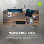 Vari Classic Electric Standing Desk - VariDesk Height Adjustable Sit/Stand Desk - Dual Motor with Memory Presets, Stable T-Style Legs - Gaming or Home Office Workstation - 72”x30”, Reclaimed Wood