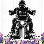 Custom Motorcycle Metal Signs Personalized Biker Name Sign Custom Garage Decor Motorbikes Wall Art Decor Motorcycle Sign Men Room Decorate Gifts for Men Husband Rider