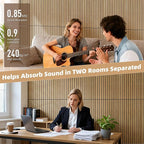 TO-TH Wood-Look Acoustic Wall Panels, 10 Pack 47.2” x 23.6” Sound Panels, Decorative Wood Panels for Wall Sound Dampening Panels for Home, Office, Basement, Teak with Mitered Edges