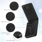 Outus 2 Pieces Business Card Holder, PU Leather Business Card Case Pocket Wallet with Magnetic Shut for Christmas Gift Men Women(Black, Classic)