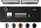 Aothia Leather Desk Pad Protector - Large Mouse Pad, Office Desk Mat, Non-Slip PU Leather Desk Blotter, Laptop Desk Pad, Waterproof Desk Writing Pad for Office and Home (Black, 38" x 13.7")