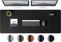 Aothia Leather Desk Pad Protector, Office Mat, Large Mouse Pad, Laptop Desk Pad, Non-Slip PU Leather Blotter, Waterproof Writing Pad for Office and Home (Black, 47" x 17")