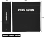 Carstens 3-Inch Heavy Duty Round Ring Binder for Policy Manuals – Side Opening, Black, Durable Plastic Covers, No-Gap Rings, No Pockets, Holds 400 US Letter Sheets, Made in USA (1761-3R)