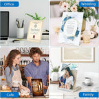 DESONAUT 8 Pack Slant Back Acrylic Sign Holder 5x7 inches, Clear Plastic Picture Frames, Desktop Tabletop Flyer Menu Holder Document Holder Paper Display Stand（Vertical）