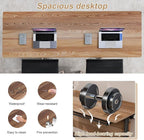 Conference Table Flip Top Mobile Conference Room Tables,Folding Conference Table with Wheels,Large Meeting Training Seminar Table Saving Space for Office Classroom(6B,55.1'')
