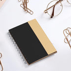 DISCOUNT PROMOS Eco Friendly Spiral Notebooks with Pens Set of 10, Bulk Pack - Perfect for School, Office, Home - Black
