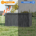 Yardgrace 150 Gallon Resin Deck Box, Waterproof Outdoor Storage Box, Lockable for Patio Furniture, Garden Tools, Pool Accessories, UV-Resistant for All Weather Use, Black