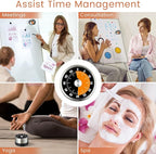 6 Pcs 60 Minute Visual Kitchen Timer Small Classroom Timers with Loud Alarm Stainless Steel Mechanical Timers for Classroom Desk Teaching Chef Countdown Egg Baking Office Cooking(Black)