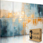 Soon Global 8-Pack Acoustical Wall Panels, 48 X 32 Inches Art Acoustic Panels, Decorative Acoustic Panels, Acoustic Wall Panels, Sound Absorbing Wall Art, Teal Aura