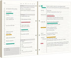 EMSHOI Undated Daily Planner - A4 Large To Do List Notebook Appointment Book for Productivity Time Management, with Hourly Planner Refills, Hardcover Binder Leather Journal - 240 Pages, 9.2x12