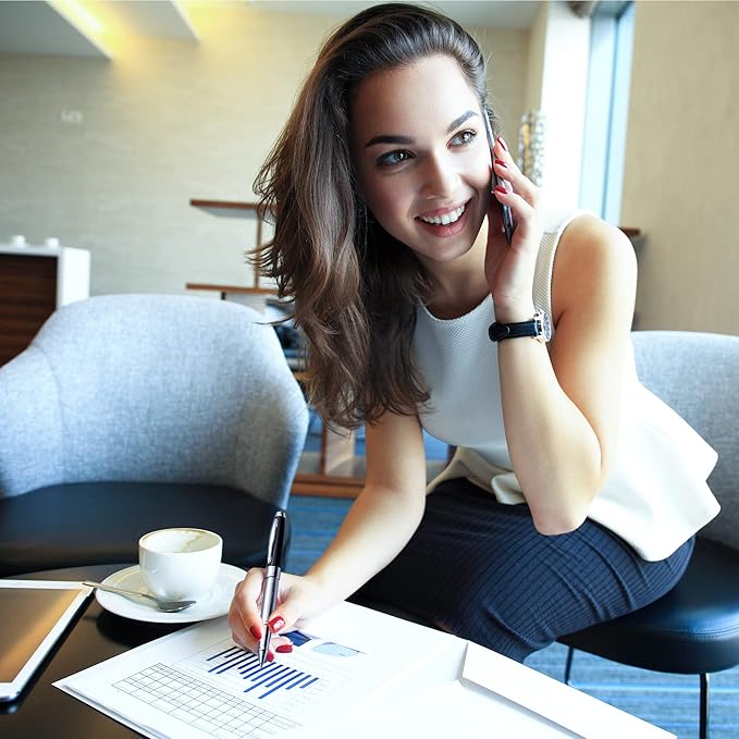 ZenZoi Executive Rollerball Pen Elegant Black & Silver. Smooth Writing Fine Point Gel Ink. Luxury Pen for Men or Women. Premium Business Gift Set