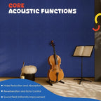 EVENRISING Acoustic Panels 5 Pack, Large Polyester Soundproof Panels 47.2x23.6x0.4 inch,Self-Adhesive Acoustic Treatment for Recording Studio & Office, Vertical, Navy Blue