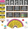 Pasimy Races Writing Strategy Bulletin Board Set Writing Process Posters for Classroom Decorations Races Alphabet Pencil with Sentences Poster Bulletin Board Cutouts Elementary Middle School(Black)