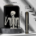 BWEGRHE Cute Credit Card Holder with Zipper, Skull Skeleton RFID-Blocking Card Case Small Wallet for Women Men, Multi-slot Card Organizer Case Travel Accordion Wallet
