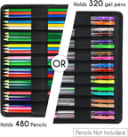 YOUSHARES Big Capacity Colored Pencil Case - 480 Slots large Pen Case Organizer with Multilayer Holder for Prismacolor Colored Pencils & Gel Pen (Silver Lotus)