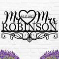 Personalized Anniversary Wedding Gift Custom Last Name Metal Sign Family Name Sign Custom Last Name Metal Sign Monogram Wall Decor Personalized Name Sign for Home