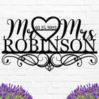 Personalized Anniversary Wedding Gift Custom Last Name Metal Sign Family Name Sign Custom Last Name Metal Sign Monogram Wall Decor Personalized Name Sign for Home