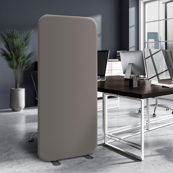 DECOLAB Standing Room Divider Panel, Portable Room Separation Partition for Home, Studio, Classroom, Resraurant, Scratch Resistance, 29"x65", Rock