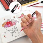 Retractable Glitter Gel Pens, 12 Colors Large Capacity Red Pink Glitter Metallic Gel Ink Pens, 1 mm Fine Point Smooth Writing Color Pens for Adult Coloring Book Note Taking Aesthetic Art Supplies