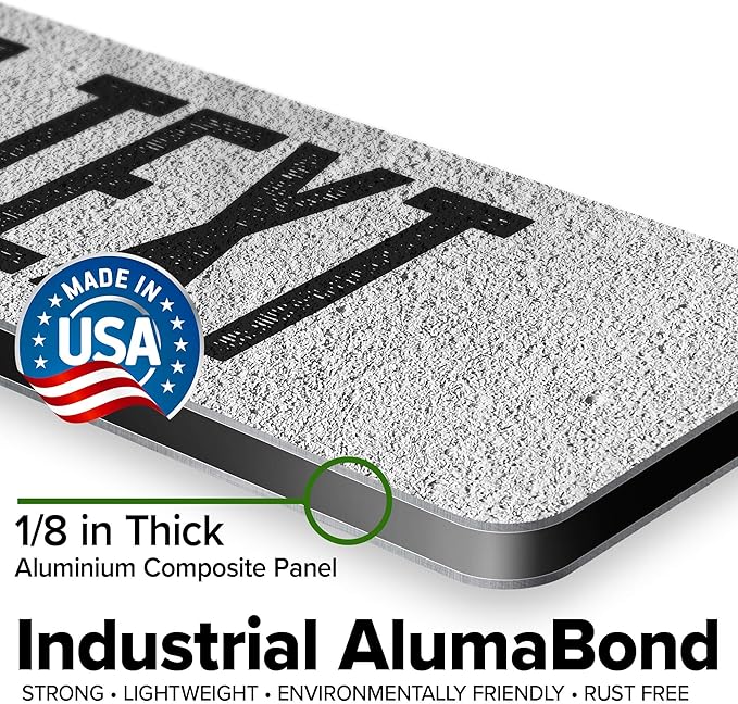 Custom Sign, Custom Street Sign, 11 Font Colors, 13 Font Styles, 4 Hole Options, 22 Sizes, 4x18 Inches, Rust Free DiBound, Fade Resistant, Made in USA by My Sign Center (Concrete)