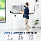 VIVO Electric 63 x 32 in Standing Desk, Memory Height Adjustment, 1B Series, Holds 220 lbs, Black Top White Frame, DESK-KIT-1W1B