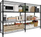 MilleLoom 4-Tier Metal Shelving Unit, Heavy Duty Storage Shelves Adjustable Garage Shelf, Easy Assembly, for Basement, Kitchen & Pantry Room Organization, 13.8" D x 60" W x 59.5" H