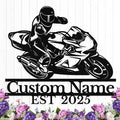 Personalized Motorcycle Metal Sign Custom Biker Name Sign Dirt Bike Wall Decor Motorcycle Home Decor Motorbikes Sign Garage Decor Gifts for Men Husband Rider