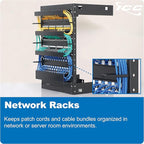 ICC 1.70” Metal Cable Management Ring, Vertical, Rack or Wall Mount, Pack of 10 – Cable Organizer for Structured Cabling and Racks