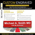 Engraved Door Signs for Office Personalized Red Plastic Door Plaque White Letters - Made in USA 2x8 B7