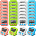 Xuhal 28 Pcs Digital Timers for Teachers Classroom Kitchen Countdown Timers for Cooking Magnetic Stopwatch 4 Colors for Kitchen Cooking Study Work Baking Sports