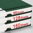 AHGXG Bullet Dotted Journal - 320 Numbered Pages Dot Grid Notebook A5 Thick Journal, 100gsm Thick Dotted Paper, Leather Hardcover,Inner Pocket, 5.75'' × 8.38'' - Green