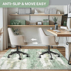Office Chair Mat for Hardwood Tile Floor, Abstract 36"X 48" Desk Mats for Office Chair on Rolling Chairs Carpet, Desk Anti-Slip 1/5" Thick Rug for Computer Chair, Thin Low-Pile Floor Mat, Green