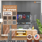 Avana Acoustic Wood Wall Panels – 94.4 x 12.6 Inch Gray Oak Acoustic Panels 2 PCs – Wall Panels For Interior Wall Decor For Homes, Offices, Studios – Pleasing Decorative Wood Panels For Wall