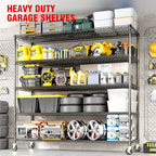 MilleLoom 82" H Storage Shelves with Wheels, 5-Tier Metal Shelving Unit Load 3300LBS Capacity, Adjustable Wire Shelf Rack w/Feets, Heavy Duty Storage Shelving for Garage Pantry Rooms, 59" W X 24" D